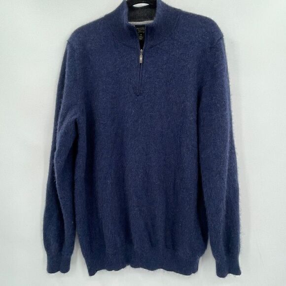 Club Room Luxury Cashmere Blue Quarter Zip Pullover Sweater XL - Picture 1 of 6
